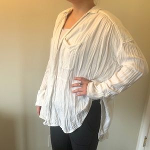 Free People White Button Down